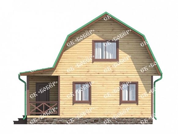 Дачный дом из бруса 6х8. фото